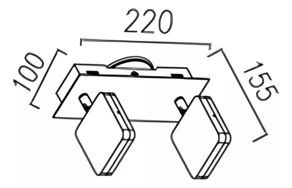 Aplique Jhon de 2 luces - Image 2