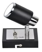 Aplique Julita de 1 luz C/tecla Encendido Negro