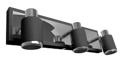 Aplique Julita de 3 luces Negro