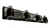 Aplique Julita de 4 luces Negro