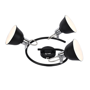 Aplique Lenora Negro 3 Luces