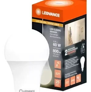 Lámpara Led Con Sensor De Movimiento 9w - E27 - Ledvance/Osram - Luz Calida