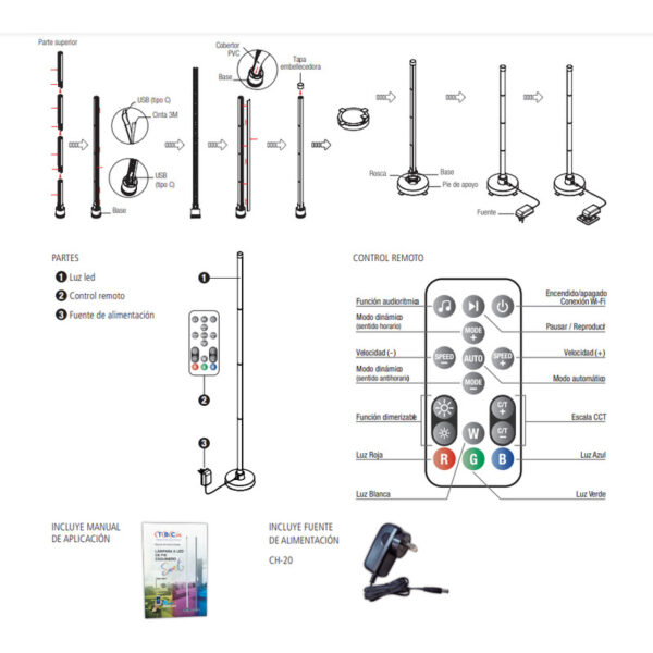 Lampara Led De Pie Smart Esquinero 20w - RGB - Image 3