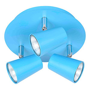 Aplique spot Redondo Sonata Azul De 3 luces