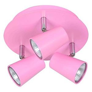 Aplique spot Redondo Sonata Rosa De 3 luces