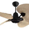 Ventilador De Techo Acanto C/Palas De Rattán Color Negro Mate + Natural