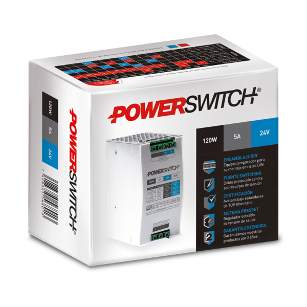 Fuente Riel Din 120W - 24V - 5A - IP20 - Macroled - Image 2
