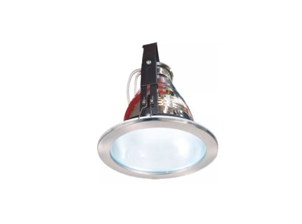 Spot Embutido Plateado - C/Vidrio Satinado - E27 - Color Niquel - Candil