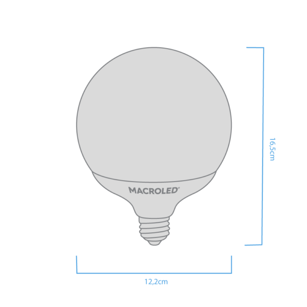 Lampara Globo G120 - 18W - E27 - Luz Fria - Macroled - Image 2