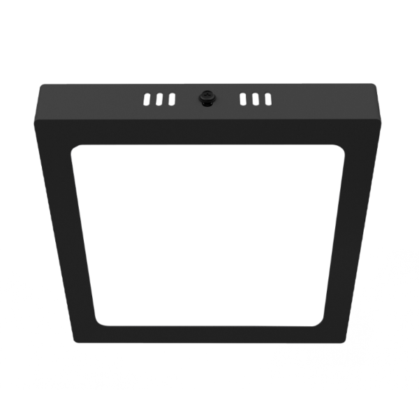 Plafon Led Cuadrado - Color Negro - 12w - Luz Calida - Macroled