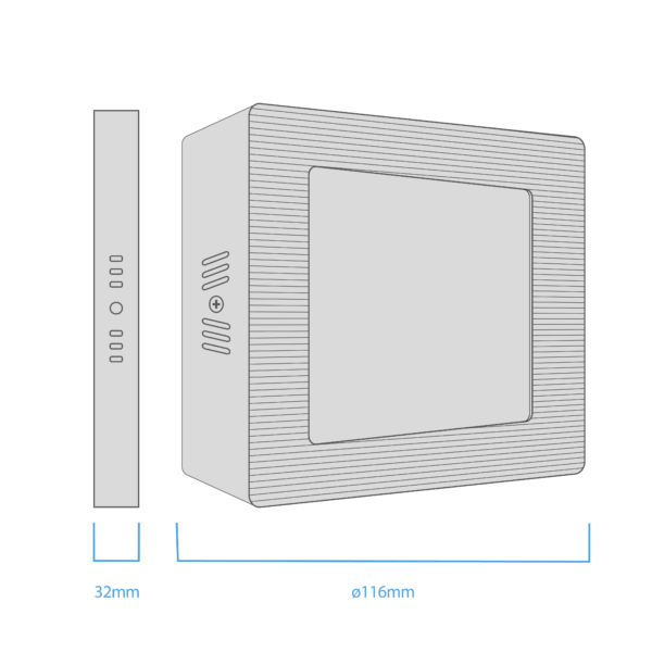 Plafon Led Cuadrado - Color Platil - 6w - Luz Calida - Macroled - Image 2