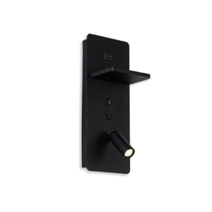 Aplique Con Luz LED Integrada C/Base De Carga Inalámbrica Color Negro - TuLuz