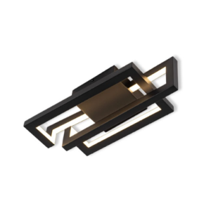 Plafon Con Luz LED Integrado Laberinto Color Negro - TuLuz