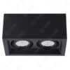 Plafon Ecua 2xGU10 (Dicroica) - Color Negro - Candil