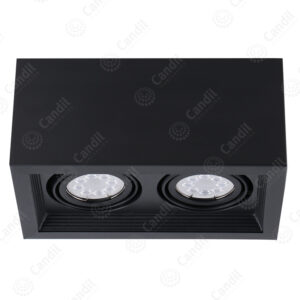 Plafon Ecua 2xGU10 (Dicroica) - Color Negro - Candil