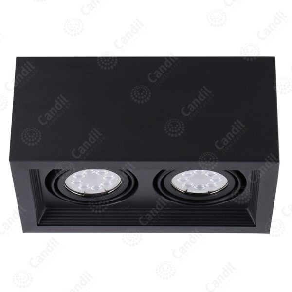 Plafon Ecua 2xGU10 (Dicroica) - Color Negro - Candil