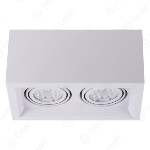 Plafon Ecua 2xGU10 (Dicroica) - Color Blanco - Candil