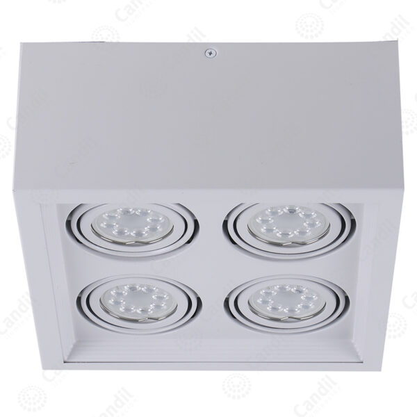Plafon Ecua 4xGU10 (Dicroica) - Color Blanco - Candil