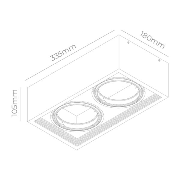 Plafon Ecua 2xAR111 - Color Blanco - Candil - Image 2