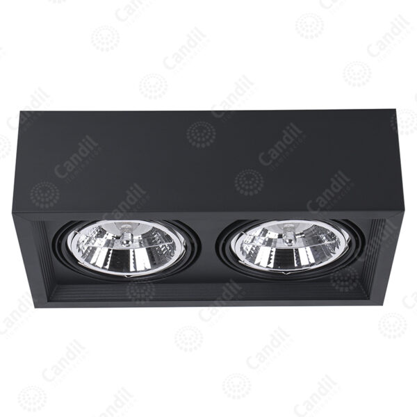 Plafon Ecua 2xAR111 - Color Negro - Candil