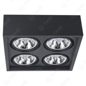 Plafon Ecua 4xAR111 - Color Negro - Candil