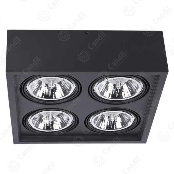 Plafon Ecua 4xAR111 - Color Negro - Candil