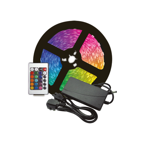 Cinta A Led Set Cinta RGB Fuente + Controlador + Rollo 5MTS