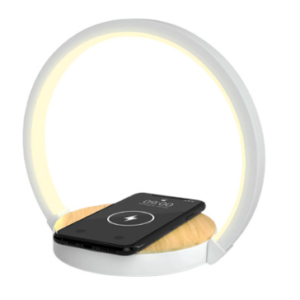 Velador Led Dimerizable C/ Cargador de celular inalámbrico Color Blanco - Novalucce