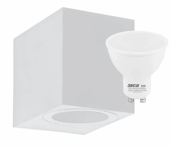 Aplique pared cuadrado Blanco - SICA