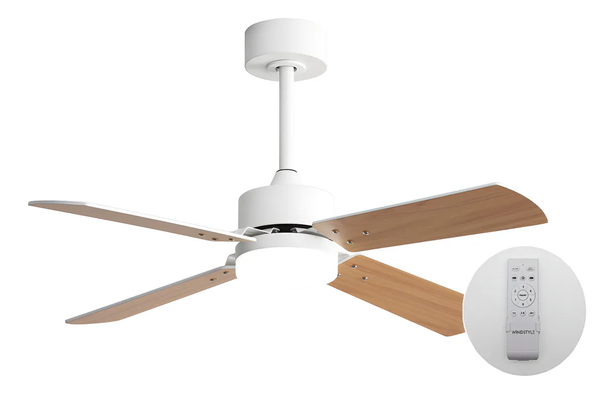 Ventilador De Techo Sidney Aspas Revesibles 42pulg 1.06 M Blanco Blanco/madera - Windstyle - Image 3