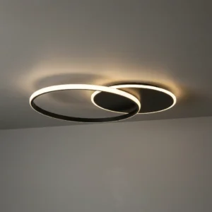 Plafón Led Marc Doble - Negro - 30w Luz Calida - Candil