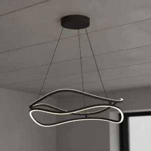 Colgante Led Nudo Dimerizable Negro Mate 47w Luz Cálida - Candil